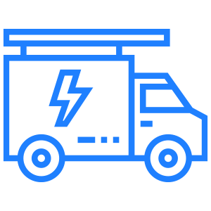 Cascade Electric logo of a lightning bolt on the side of a truck